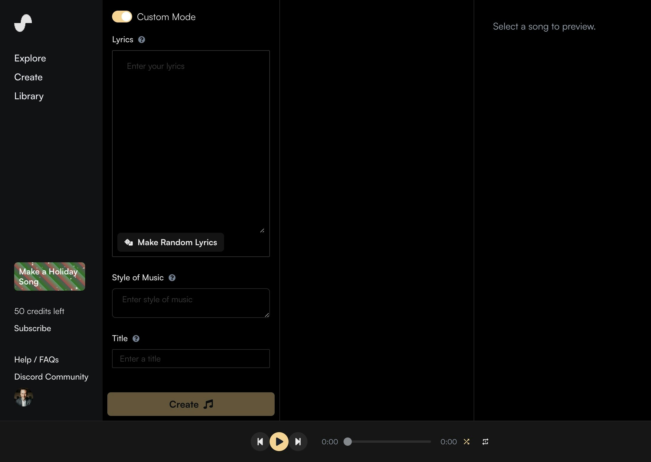 Suno.ai screenshot 2